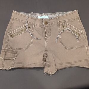 Maurices Tan Cargo Shorts with Decorative Stitching